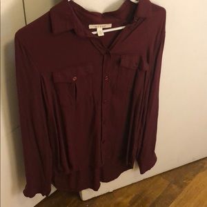 Maroon button down